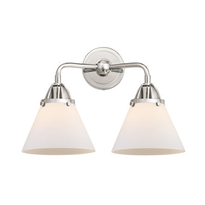 Éclairage pour meuble-lavabo de salle de bain 2 cônes 8 "2 lumières 16" Shauna