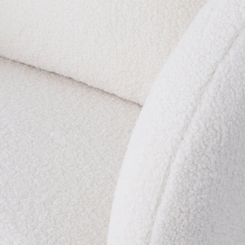 Darionna Upholstered Swivel Barrel Chair, White