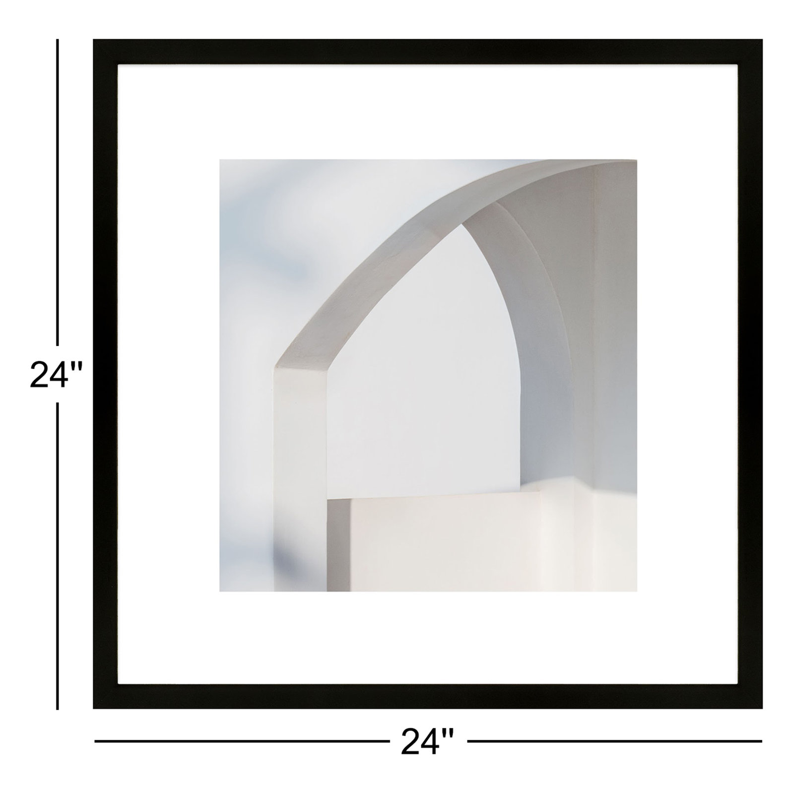 Lowell "White Fragments from Greece 2" Print, Black, 24" H x 24" W x 1.25" D