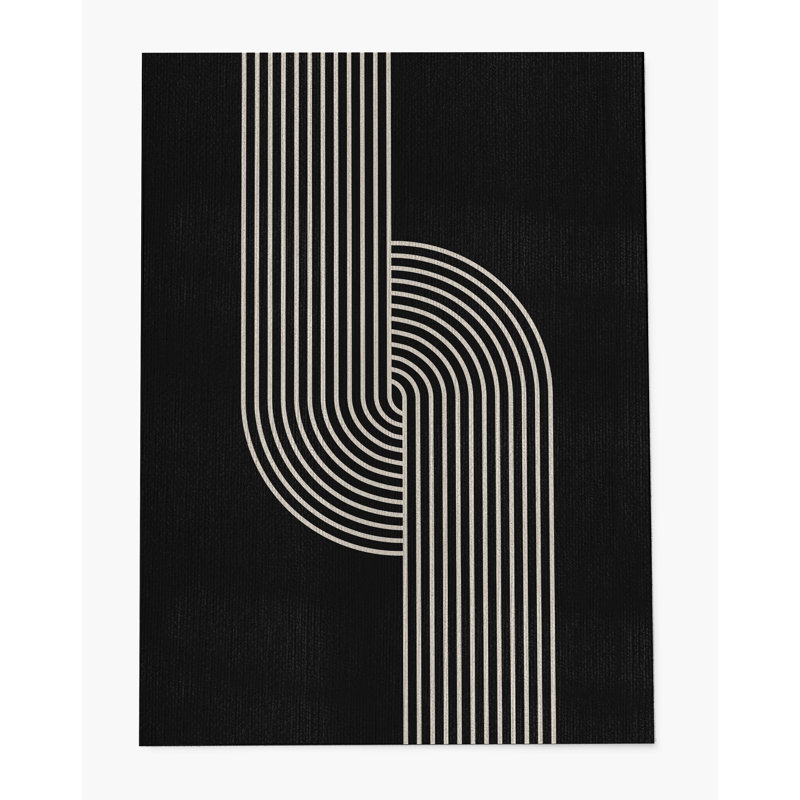 Tapis de chaise rectangulaire Askia, Noir, L 48 po x L 72 po