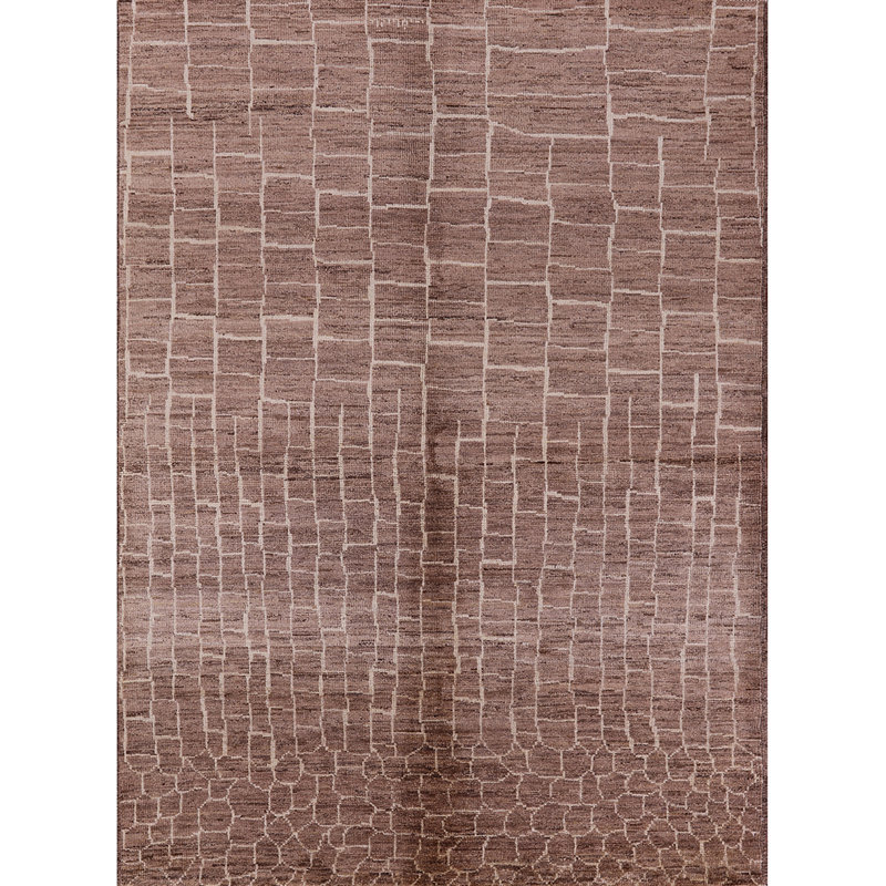 Tapis brun à motif géométrique, Rectangle 8 pi x 12 pi
