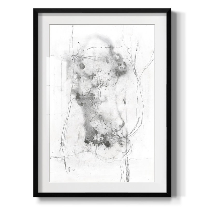 Graphite abstrait IV - impression encadrée, H 28,5 po x l 20,5 po, Noir