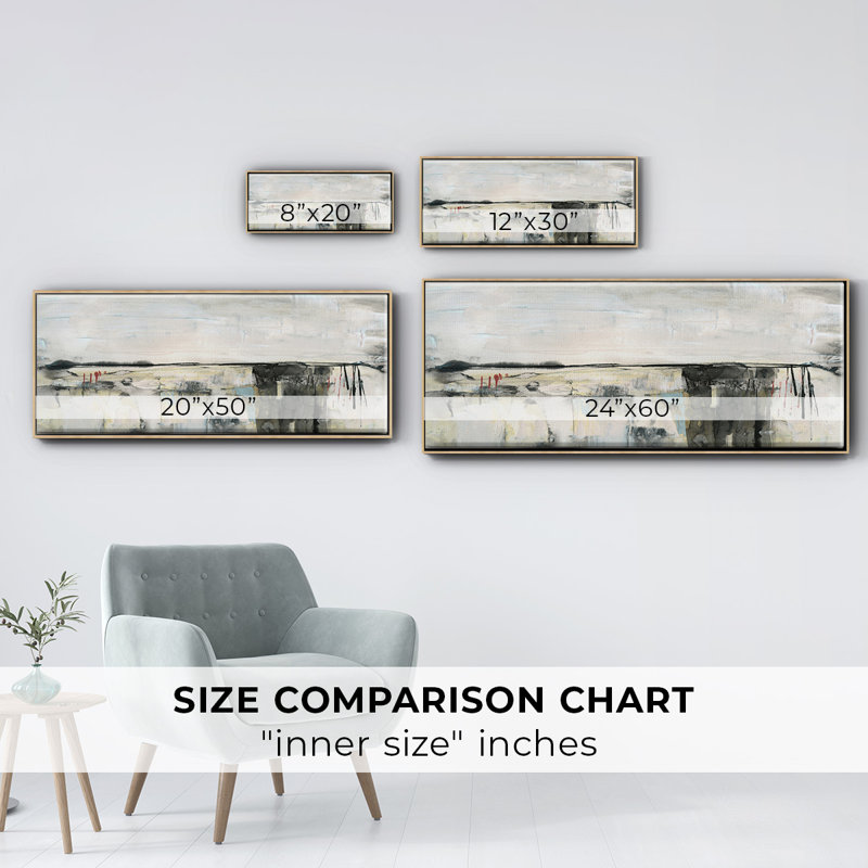 Valley View II- Framed Canvas, 12" H x 30" W