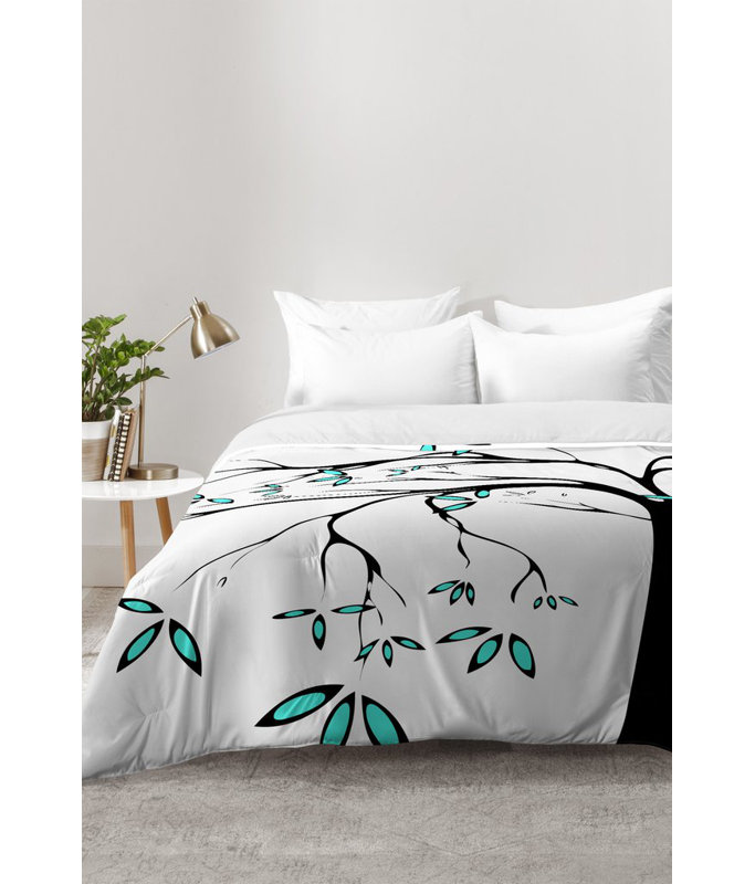 Ensemble d'édredon Garden Delight Aqua Breeze, Édredon double / grand + 2 taies décoratives sta