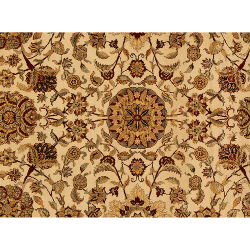 High-Quality Hand-Knotted Cream And Brown Area Rug