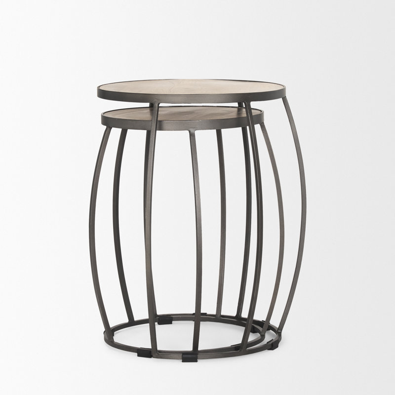 Pinero Solid Wood Top Nesting Tables, Natural
