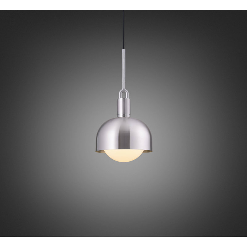 1 - Light Pendant, Opal/Steel