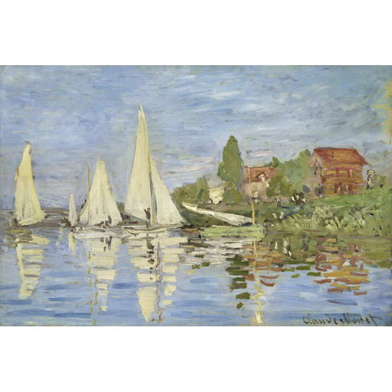 «Karinthia Regattas At Argenteuil» sur toile par Claude O. Monet, H 32 po x l 48 po