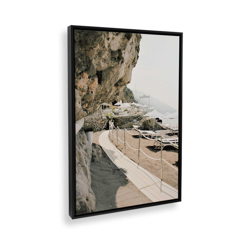 Impression sur toile Beachfront Serenity, Cadre flottant noir satiné, H 18,75 po x l 12,75 po x P 1,75 po