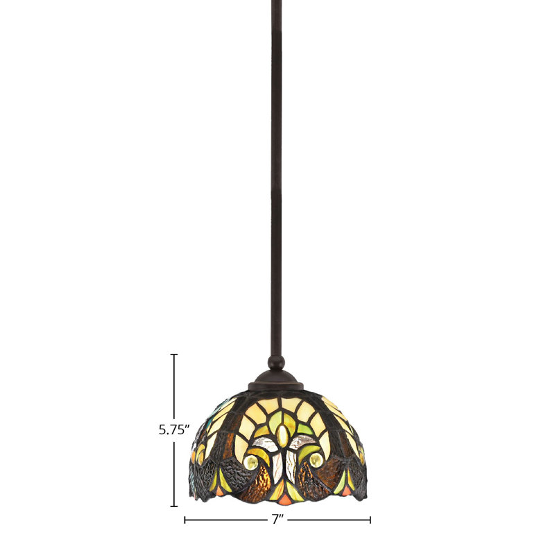 Mini-luminaire suspendu suspendu Zilo, fini granit foncé avec verre de 7 po, Granit foncé