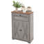 Armoire grise. Avec portes doubles, tiroir et tablette réglable. Pour la chambre à coucher et le salon. Vaste espace de rangement. Pourboires. Fabriqué en panneau de particules. Armoire rétro - l 23,5 po x P 11,75 po x H 34,5 po-928591330