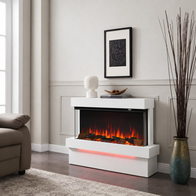 KNIGHTON FLAMME White Electric TV Stand