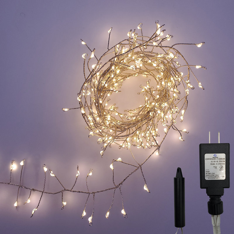 Warm White Electric LED Fairy String Lights with Silver Cord