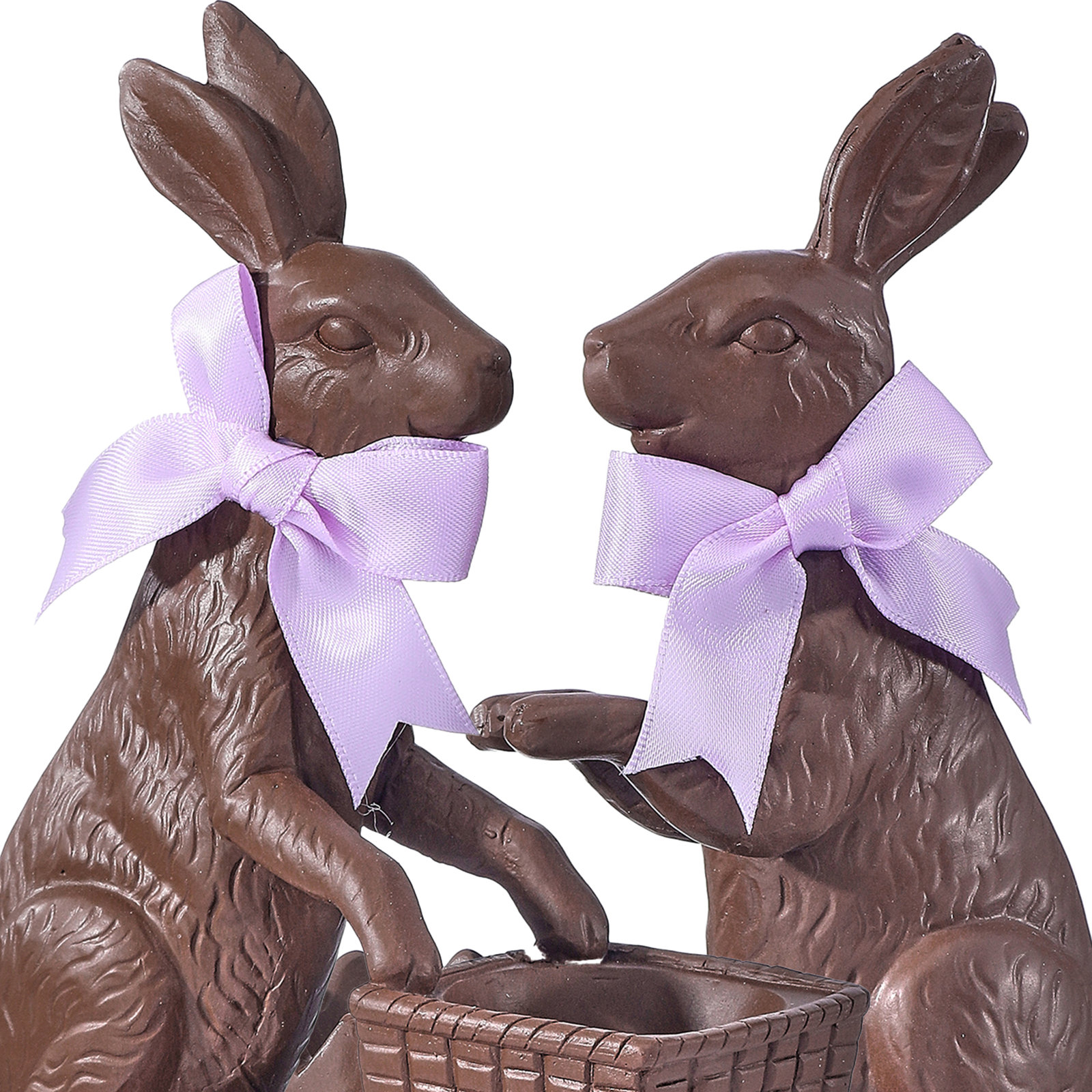 Hughes 2-Piece Bunny with Cart Figurine Set, Brown