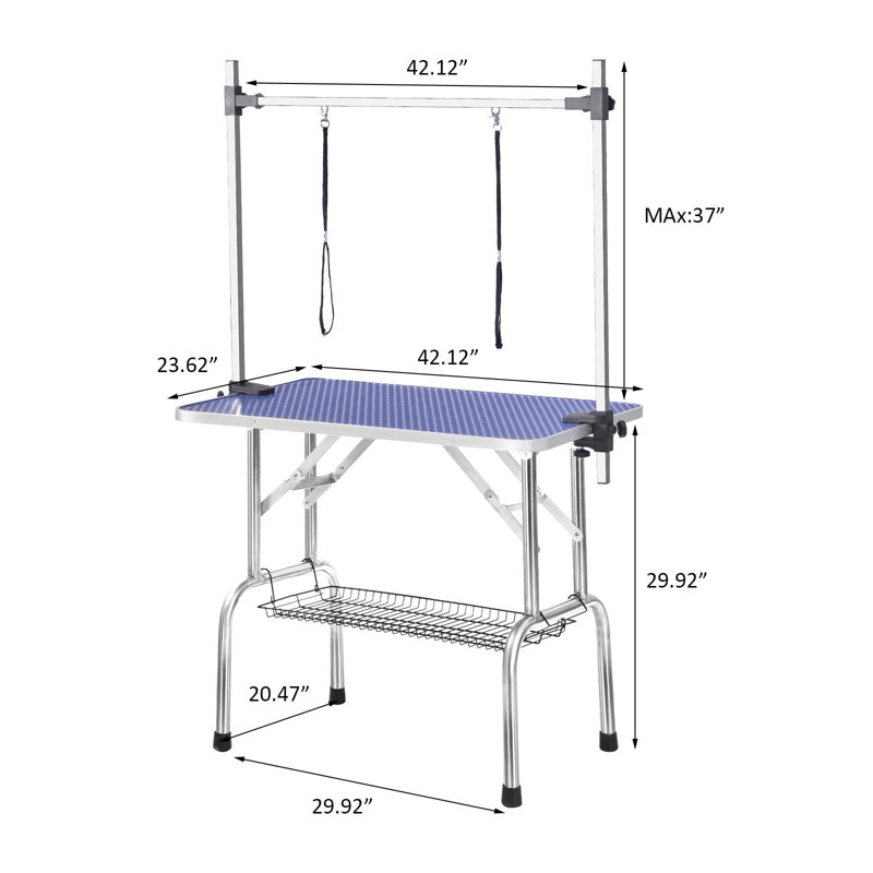 Table de toilettage de table H 65,5 po x l 42 po x P 23,6 po, H 66,92 po x l 42 po x P 24 po, Rose