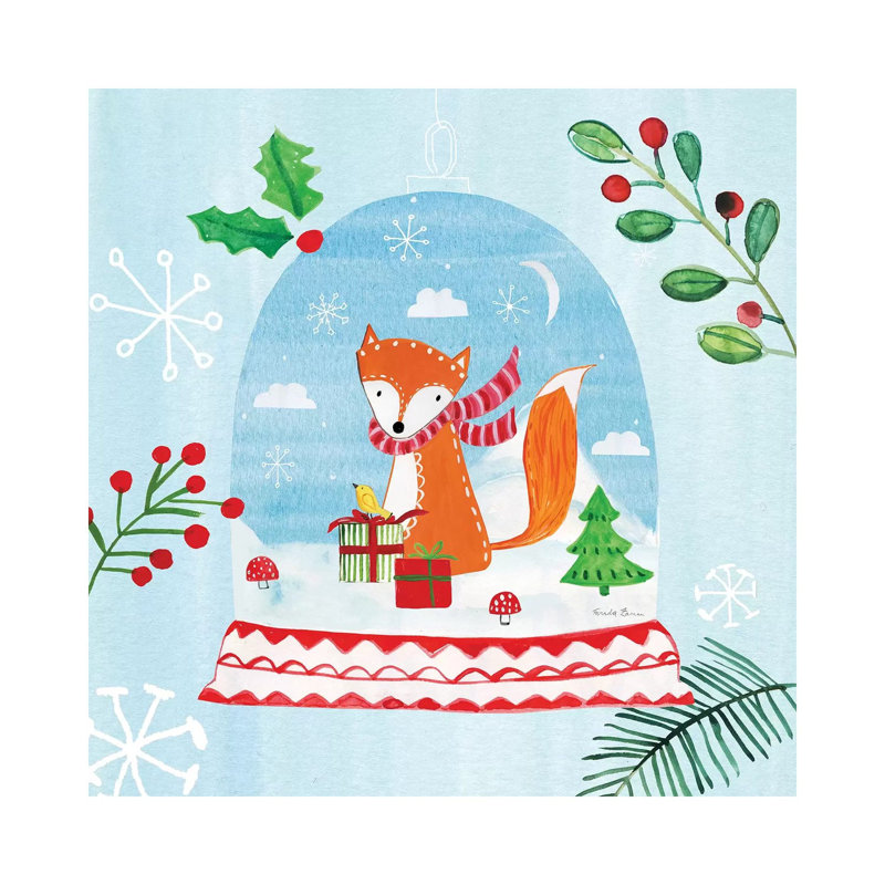 Snow Globe Animals III by Farida Zaman - Wrapped Canvas Painting, 66.04 cm H x 66.04 cm W x 1.91 cm D