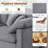 L-Shaped 153" Module Sectional Chenille Couch Cloud Dark Grey Sofa with Removable Ottoman-1034087234