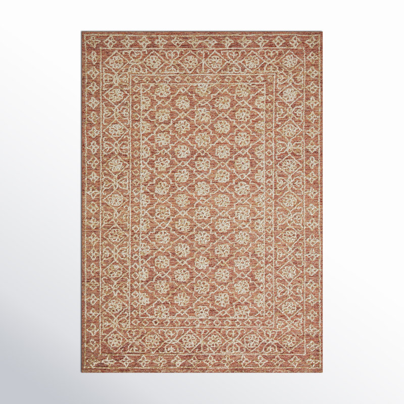 Millcreek Oriental Handmade Tufted Wool Area Rug in Rust/Brown, Rectangle 8'6" x 12'