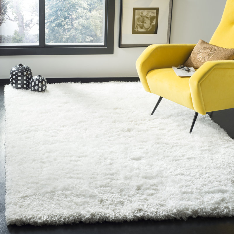 Arshika Shag Hand Tufted Performance Solid Color Rug, Rectangle 8' x 10'