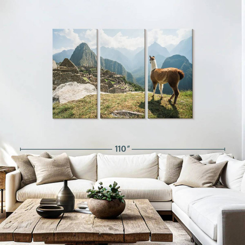 Rama lama et Machu Picchu, H 48 po x l 74 po
