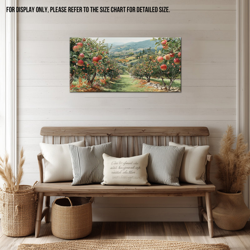  Printemps, art mural sur toile, impressions de paysage de campagne française, images de nature vibrante, scènes de verger rustique pour le décor du salon, 20 x 40 pouces
