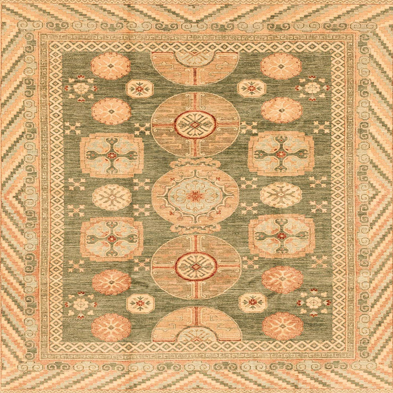 Tapis abstrait moderne 3984, Carré 3 pi