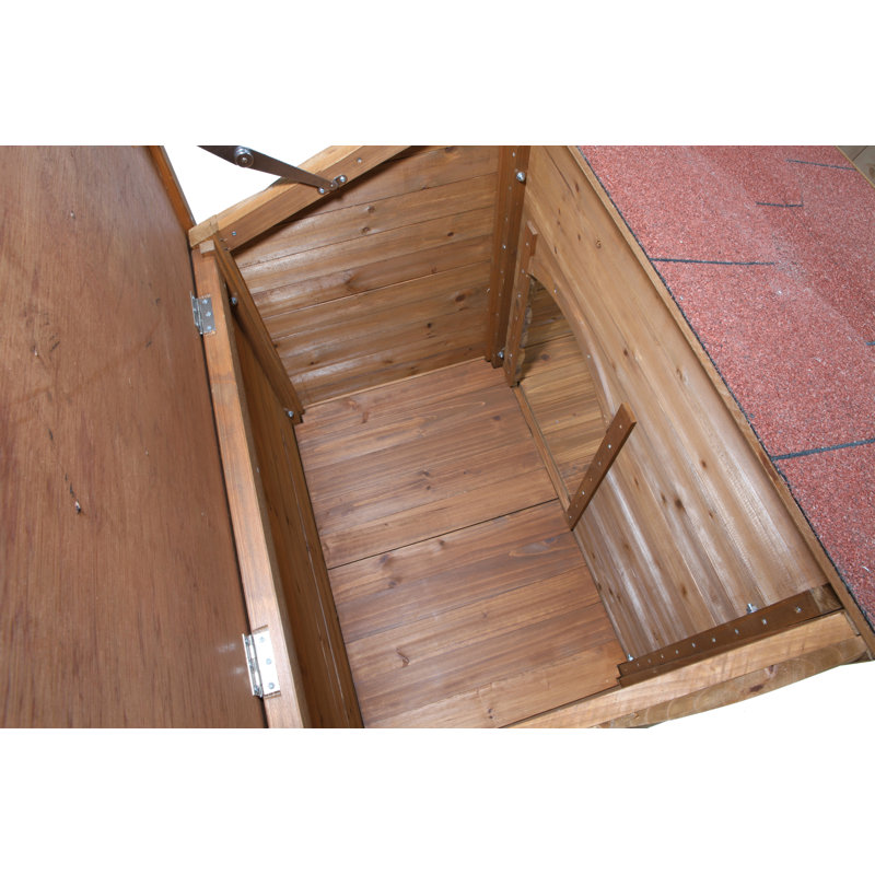 Medium Weatherproof Pine Wood Outdoor Dog House with Raised Floor