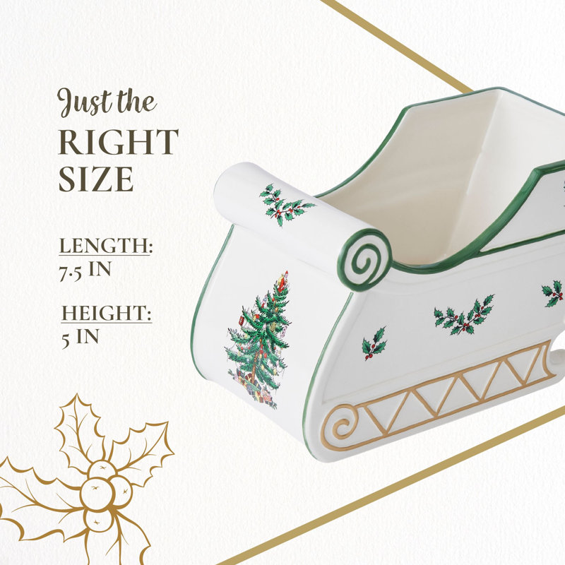 Spode Christmas Tree Figural Sleigh Centrepiece