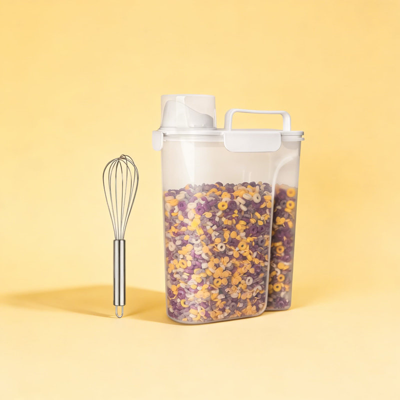 Contenant hermétique pour aliments avec bec verseur, organisateur de garde-manger en plastique sans BPA pour céréales, farine, riz et produits secs