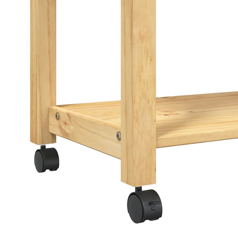 vidaXL Kitchen Trolley MONZA 33.1"x15.7"x34.8" Solid Wood Pine, Honey