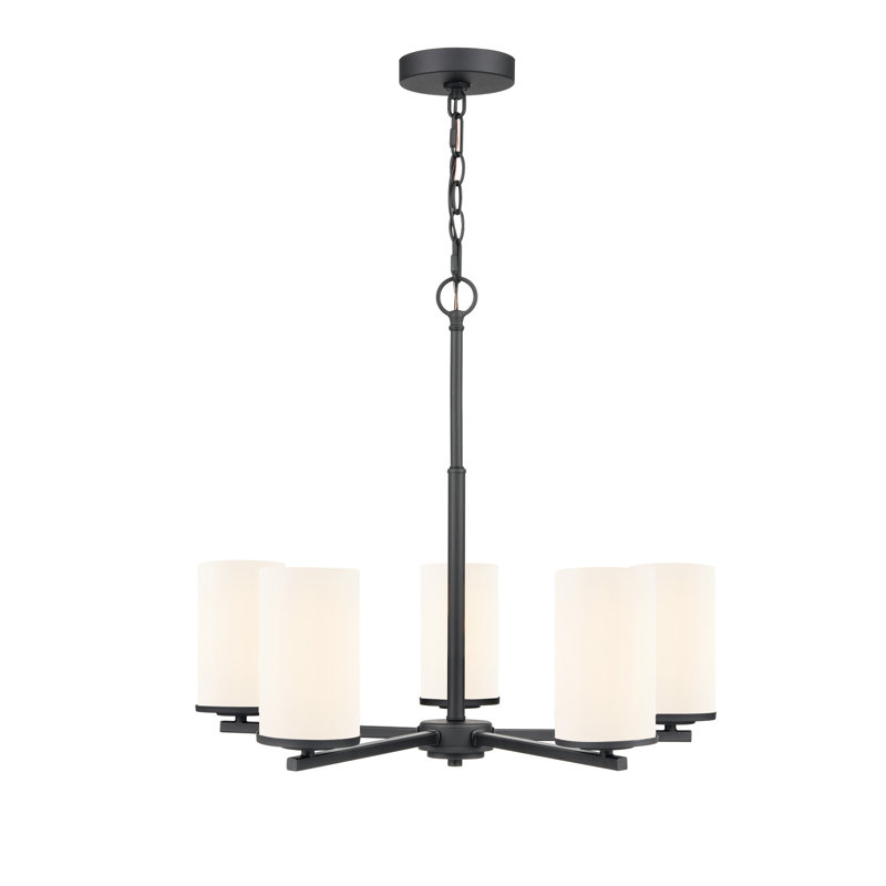 Verlana 24" 5-Light Chandelier - Matte Black, Matte Black