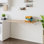 Table pliante murale pliante avec plateau en bois et supports en acier robustes
