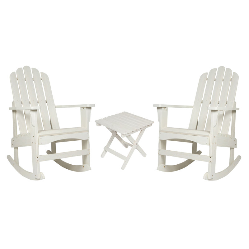 Ensemble de chaise berçante et table en bois Bremment Adirondack, Coquille d'œuf