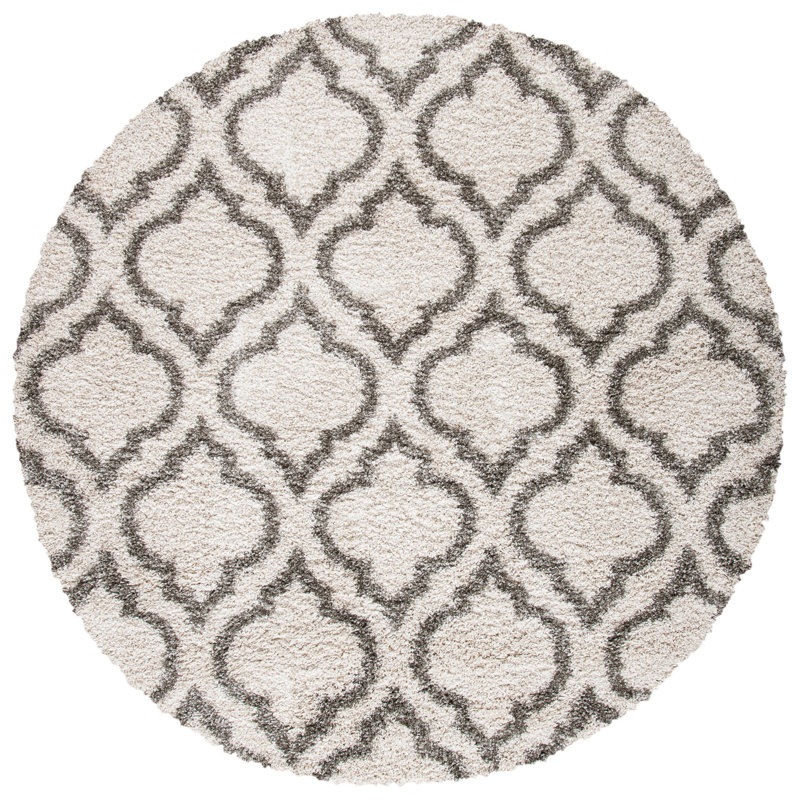 Darrold Hudson Shag Performance Geometric Rug, Round 7'