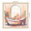 «Flamingo Bath Pastel Tropical Bathroom Watercolor» par The Creative Bunch Studio, reproduction d'art sur toile encadrée-1732703564