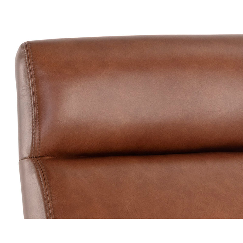 Collin Leather Swivel Office Chair, Shalimar Tobacco Genuine Leather