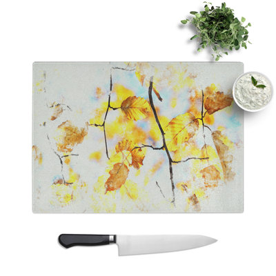 Autumn Leaves Vol.3 Watercolour Chopping Board