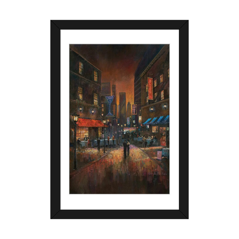 «The Blues Club», reproduction d'art sur toile, H 32 po x l 24 po x P 1 po, Toile avec cadre noir, Blanc