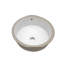 Lavabo de salle de bain rond en céramique avec trop-plein 15,75 "X 15,75"
