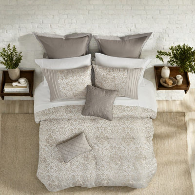 Piece Bedding Sets, Polyester Queen Jacquard Damask, Modern Home