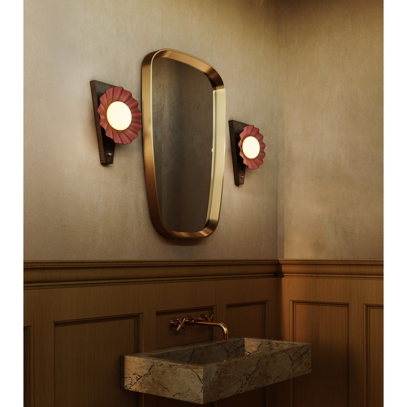 Sadira 12-in Burgundy Wall Sconce, Red