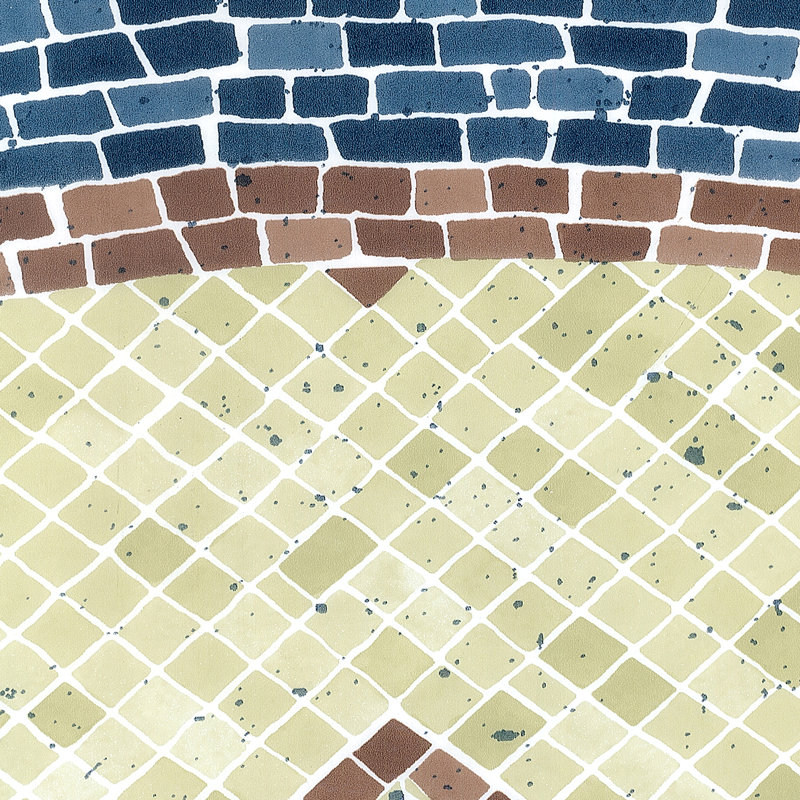 Ebern Designs - Tapis de table Elite à bords élastiques - Bleu mosaïque - Rond - Convient aux tables jusqu'à 44 po de diamètre - La protection ultime pour votre table!