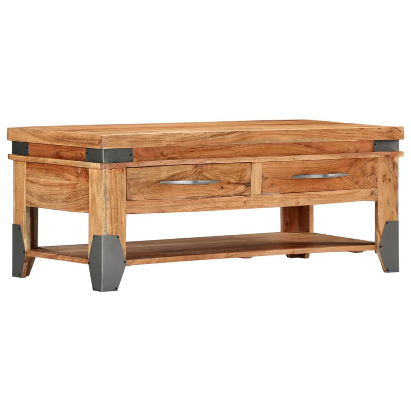Wetherell Solid Wood Four Leg Coffee Table with Storage