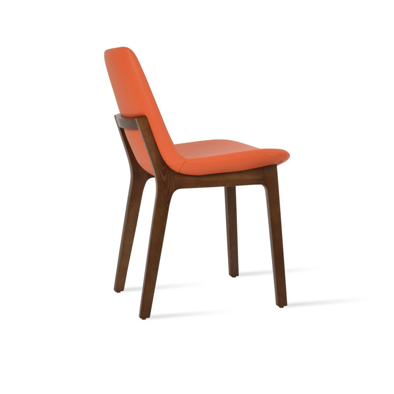 Eiffel Wood Dining Chair, Walnut, Orange PPM