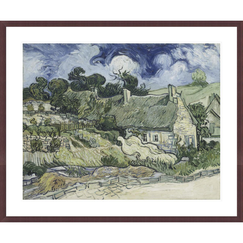Chaumières à Cordeville par Vincent van Gogh, impression giclée encadrée, H 33,5 po x l 40,38 po