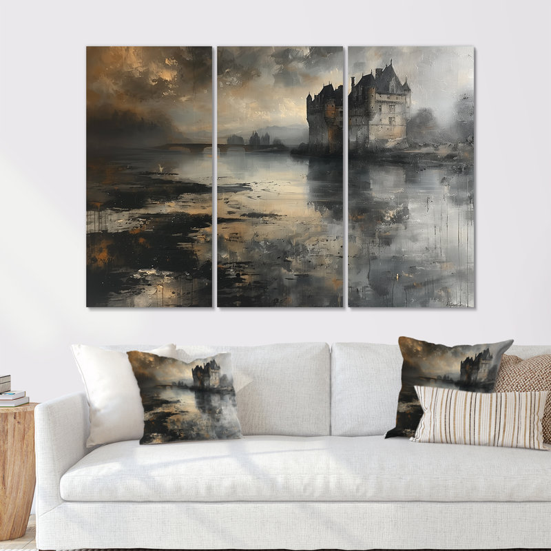 - Ensemble d'impressions murales Chateaus, Métal métal, H 32 po x l 48 po x P 1 po