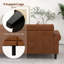 Winston Porter Modern Sofa Couch Pu Leather 81.5'' 3-seater With 2 Back Pillows & 5 Wooden Legs