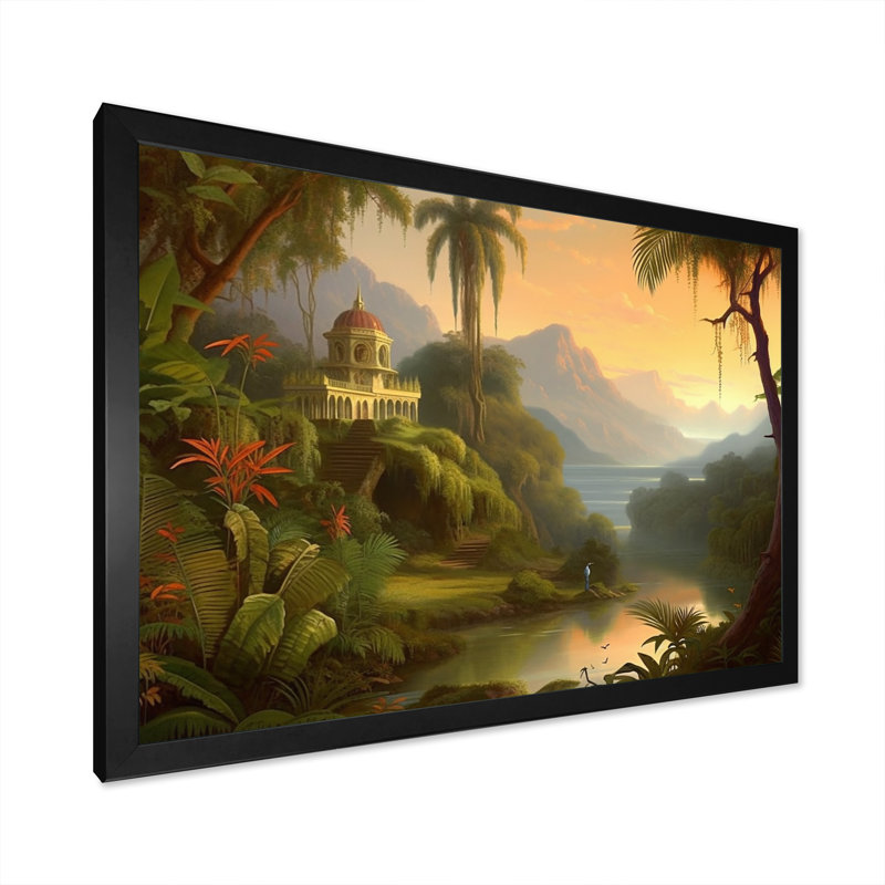 Coastal Mountain View - impression, Cadre simple noir, H 12 po x l 20 po x P 1 po