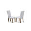 Ensemble de coin repas 3 pièces pour petits espaces comprenant une table de salle à manger rectangulaire et 2 chaises Parson rembourrées, noyer antique-751467088