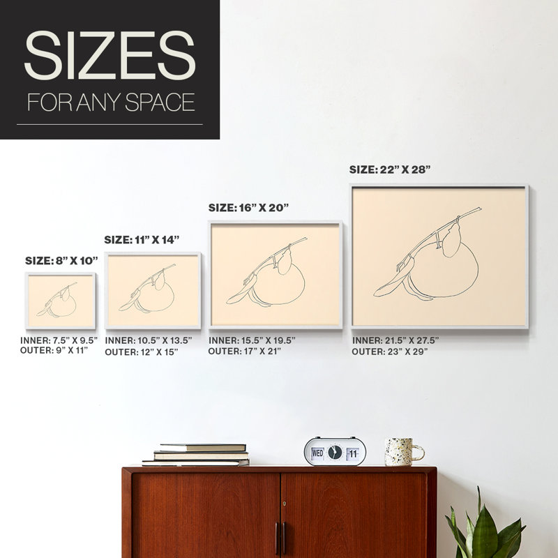 «Citrus Contour II», reproduction encadrée, H 8 po x l 10 po, Blanc